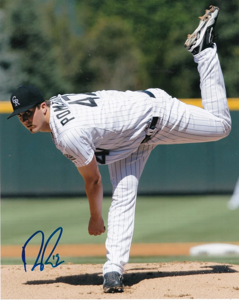 DREW POMERANZ COLORADO ROCKIES ACCIÓN FIRMADO 8x10 Foto 1 de 1