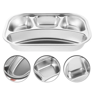 Dessert Plate Divided Trays Stainless Steel Dinner Tray Food Compartment Tray - Picture 1 of 10