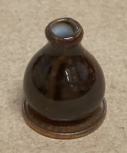 Dark Brown 2.1cm High Ceramic Vase Tumdee 1:12 Scale Dolls House Ornament Br43 - Picture 1 of 7