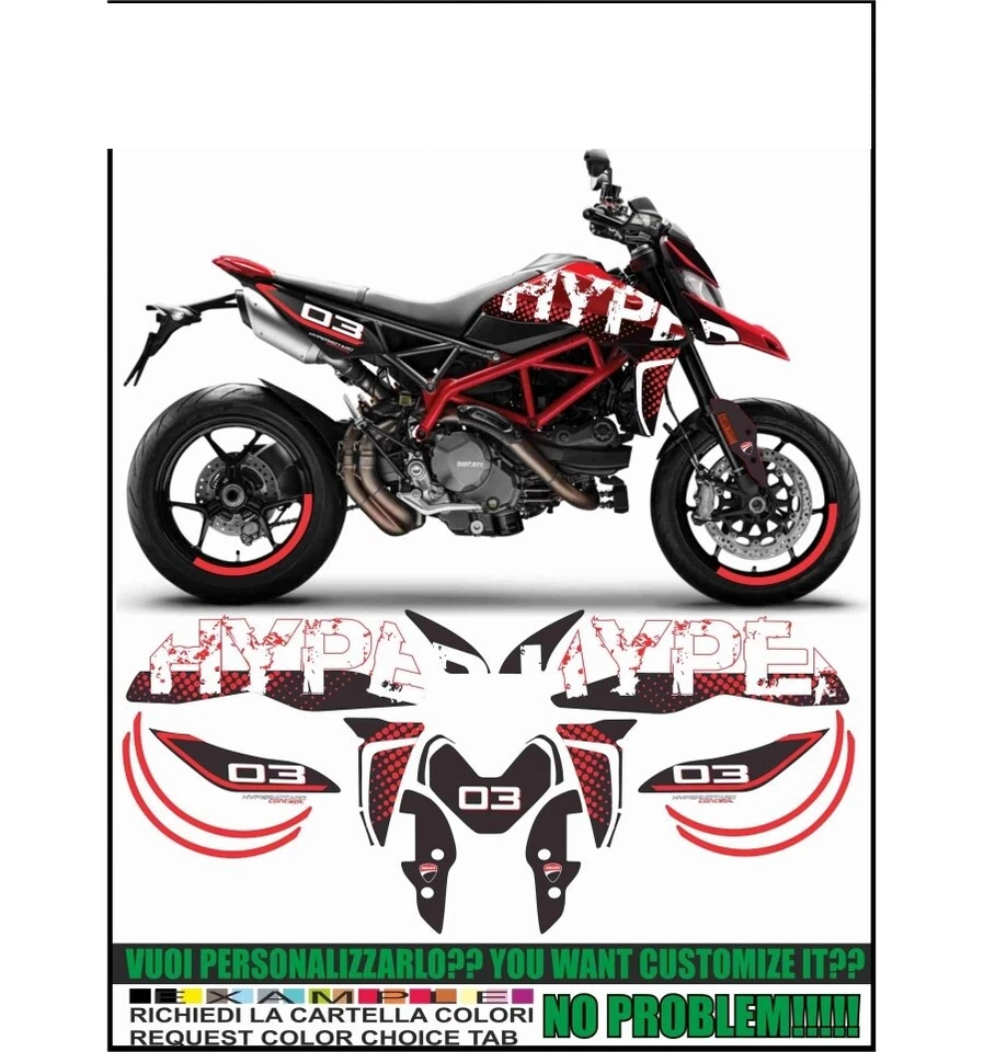 ADESIVI HYPERMOTARD 950 CONCEPT 03 KIT COMPATIBILE