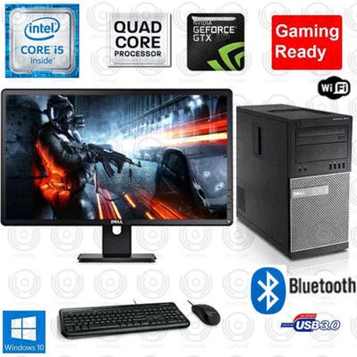 Fortnite GTA COD Gaming PC Desktop Computer Core i5 WiFi BT 8GB Monitor Bundle - Image 1 of 3