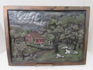 1976 Hershey Molds Ceramic 3D Spring Time Approaching Storm Wall Art Plaque VTG - Picture 1 of 10
