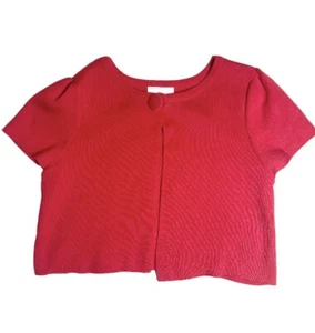 Hanna Andersson Red Short Sleeve Shrug Sweater Size 110 - Picture 1 of 3