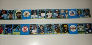¡Raro! Lote 2 tiras 12 de jugadores de béisbol Fleer 1983/pegatinas con logotipo - Imagen 1 de 11