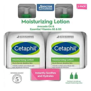 Cetaphil Moisturizing Lotion, Dry to Normal Sensitive Skin, 20 fl oz, 2-count - Picture 1 of 2