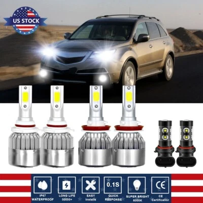 Para 2004 2005 2006 Acura MDX - Kit combinado de faros LED altos/bajos + faros antiniebla Foto 1 de 4