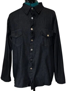 Women's Gray Button-Down Casual Shirt Viscose Polyester Blend Size XL - Picture 1 of 16