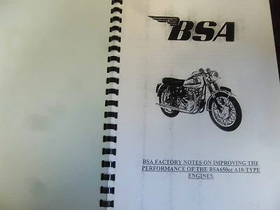 BSA A10 TUNE UP MANUAL INC SOME Service Sheets 1964 - BW51 - Image 1 of 2