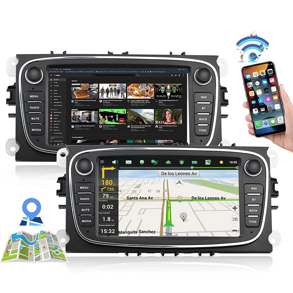 Für Ford Focus Mondeo Mk4 S/C-Max Galaxy Autoradio Android 13 GPS Navi 2+32G DE - Bild 1 von 4