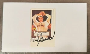 NED GARVER SIGNED 3X5 INDEX CARD ST. LOUIS BROWNS TIGERS A'S MLB AUTOGRAPH D2017 - Picture 1 of 1