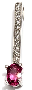 EDLER Diamant & Amethyst Facettenschliff Krappenfassung 14K Weißgold Tropfen Anhänger 1,15 grm - Bild 1 von 11