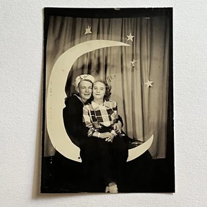 Fotomatón Luna Papel Vintage Fotografía Joven Amor Pareja Marinero Hombre y Mujer - Imagen 1 de 8