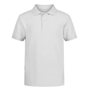 MSRP $28 Nautica Boys Uniform Short Sleeve Polo Shirt, White Size Large - Picture 1 of 8