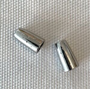 4pcs Cone Cord Stopper / Lock End Silver Shiny Spackle Metal - Suit 2 -3mm Cord