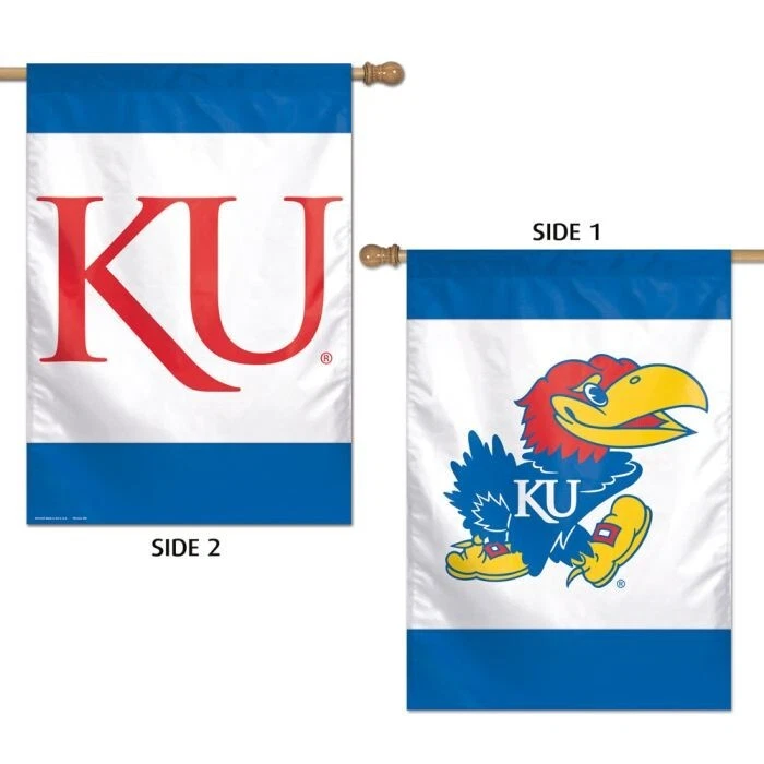 Kansas Jayhawks NCAA Double Sided 28" x 40" Banner Flag Wincraft - Image 1 of 1