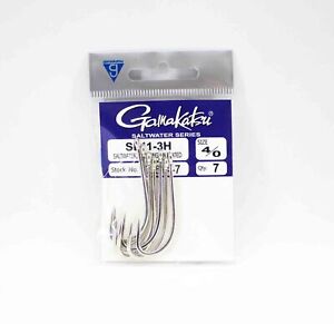 Gamakatsu 13514 SL11-3H Big Game Tin Plated Hook Size 4/0 ,7/pack (3487)