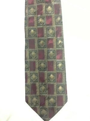 NUEVA Corbata de Seda Geométrica Borgoña Hombre de Hoy - Nunca Usada Foto 1 de 3