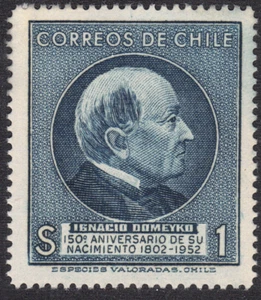 1954 Chile SC# 282 -  Ignacio Domeyko - M-H - Foto 1 di 2