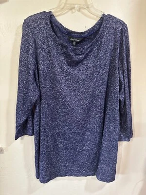 Suéter Tejido Slinky Brand 2X Azul Brezo Ligero Usado en Excelente Condición Foto 1 de 4