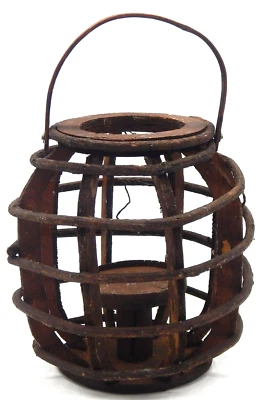 Grapevine Woven Wood Rustic 10"H x 9"L Candle Holder Lantern - Image 1 of 4