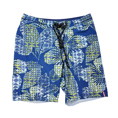 Tommy Bahama Relax Para Hombres 32 Azul Amarillo Floral Traje de Baño Board Shorts Foto 1 de 4