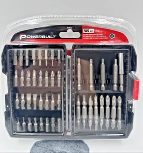 Powerbuilt 45 Pc Screwdriver Bit Set Philips, Slotted, Star, Hex, Square w/ Case - Picture 1 of 10