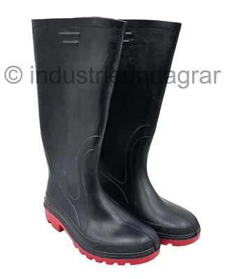 MARKENLOS Gummistiefel schwarz Stiefel rote Sohle Arbeitsstiefel Damen Herren Größe 39 41