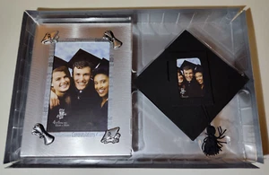 Graduation Photo Frames 2-piece Gift Set 4x6 & 2x3 inch Aluminum Cap Tassel - Picture 1 of 12
