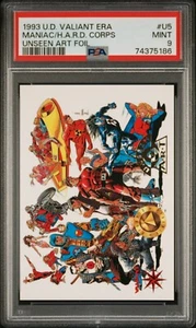 PSA 9 1993 Upper Deck Valiant Era Unseen Art Foil U5 Maniac and H.A.R.D. Corps - Picture 1 of 2