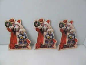 Vintage Konvolut 3 Kinder Weihnachts Grußkarten Weihnachtsmann mit Kindern - Bild 1 von 6