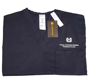 Utah State University College of Veterinary Medicine Blue Short Sleeve Scrub Top - Picture 1 of 6