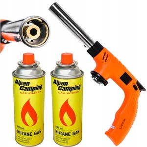 Gasbrenner mit Zünder lange Düse Piezo-Zündung 1000W + 2X GAS CATER - Bild 1 von 11