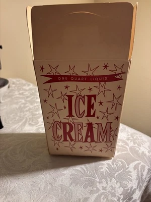 Очень винтажная коробка для мороженого Exid бумажный контейнер белый и красный - Изображение 1 из 4