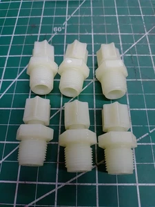 (6) Jaco 10-4-6-K-O 1/4" OD Tube Compression x Male 3/8" NPT PVDF - Picture 1 of 1