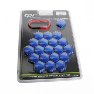 20 x 17mm TPi Alloy Wheel Nut Bolt Covers Caps BLUE for SMART VW VOLVO - Picture 1 of 2