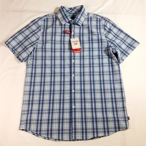 Chaps Everyday Performance Woven Shirt Men's Size M Sky Blue Stretch UPF 50 - Picture 1 of 10