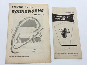 1951 & 53 U.S.D.A. Bauernprospekt Nr. 5 & Nr. 316 - SPULWURM & LÄUSE ~ SCHWEINE - Bild 1 von 4