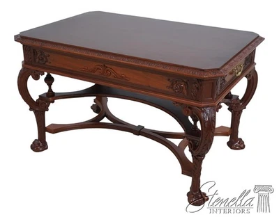 F64374EC: HERTER BROTHERS Victorian Restored Carved Library Desk - Image 1 of 4