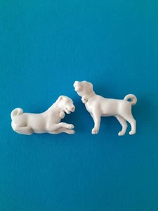 Tiny Vintage Antique Porcelain Figure Small White Dog Ornament Miniature - Picture 1 of 7