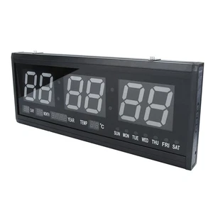 Led Wall Clock Green Digital Large Big Jumbo LED Wall Timer Clock With Calendar - Picture 1 of 7