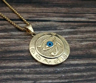 Collana con ciondolo antico egizio L'occhio di Horus  - Immagine 1 di 3