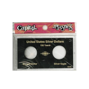 Soporte Capital Plastics para dólar de plata Morgan y 1 oz. Silver Eagle - Imagen 1 de 2