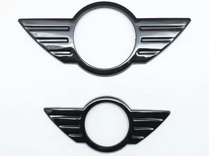 Front&Rear Glossy Black Emblem Badges Cover For Mini Cooper R50 R52 R53 R58 R59 - Picture 1 of 7