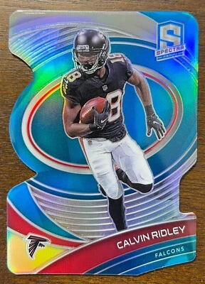 2021 Panini Spectra Calvin Ridley Blue Neon Die-Cut Prizm 41/50 - Image 1 of 2