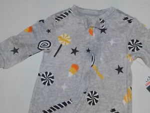 Kleinkind Baby Schlafanzug 0-3 Monate Halloween Mädchen Junge grau Süßigkeiten Fuß - Bild 1 von 5