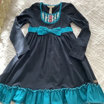 Vestido para niñas Matilda Jane 6 Once Upon a Time Sense Of Wonder LS Twirl azul marino Foto 1 de 4