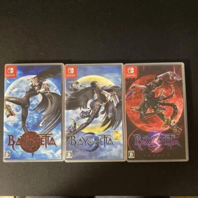 Bayonetta 1 2 3 Game Card Set Nintendo Switch Japan Version Tested Used - Image 1 of 4