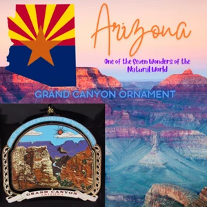 Grand Canyon Ornament Arizona Color Brass Black Box Personalize with Year Charm - Picture 1 of 10
