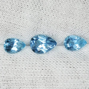 1,55Cts Best Blue Color & Fire Natural Aquamarine Birne Set ...!!!!! - Bild 1 von 2