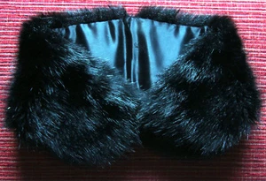 BUFANDA/CUELLO PIEL NEGRA - SOBRE ABRIGO - 31 cm CERRADO - HECHO EN ESPAÑA - Imagen 1 de 4